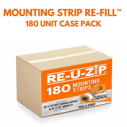 RE-U-ZIP INNOVATIVE DUST BARRIER SOLUTIONS Construction RE-U-ZIP® MOUNTING STRIP RE-FILL™ | 180 UNIT CASE PACK