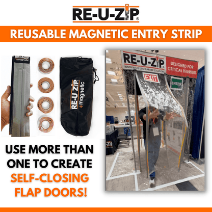 RE-U-ZIP™ INNOVATIVE DUST BARRIER SOLUTIONS RE-U-ZIP® REUSABLE MAGNETIC ENTRY STRIP™ (ONLY) | SINGLE