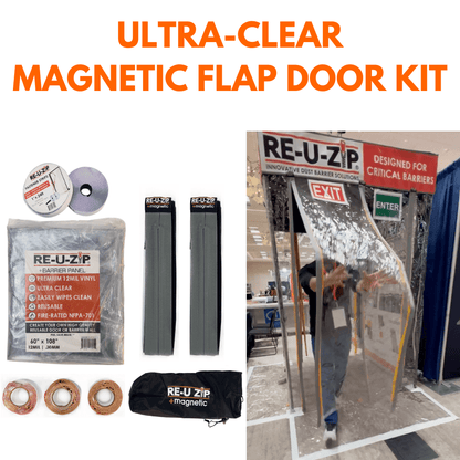 RE-U-ZIP INNOVATIVE DUST BARRIER SOLUTIONS Construction RE-U-ZIP® ULTRA-CLEAR MAGNETIC FLAP DOOR KIT